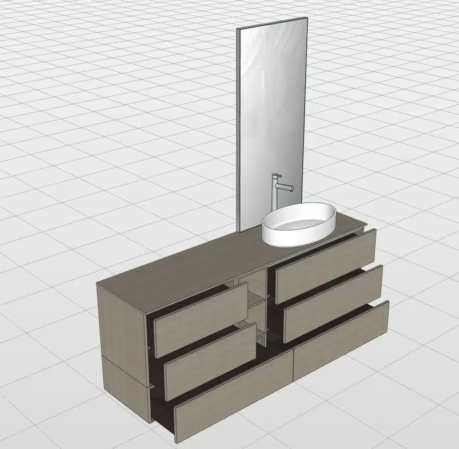 Arcom Pollock 73: mobile bagno con cassetti a chiusura ammortizzata, organizzazione interna, funzionalità