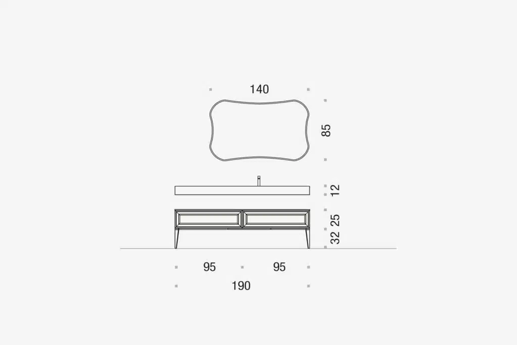 Mobile bagno Opera 01 ARCOM - design italiano, ambientazione bagno elegante con accessori, stile classico moderno.