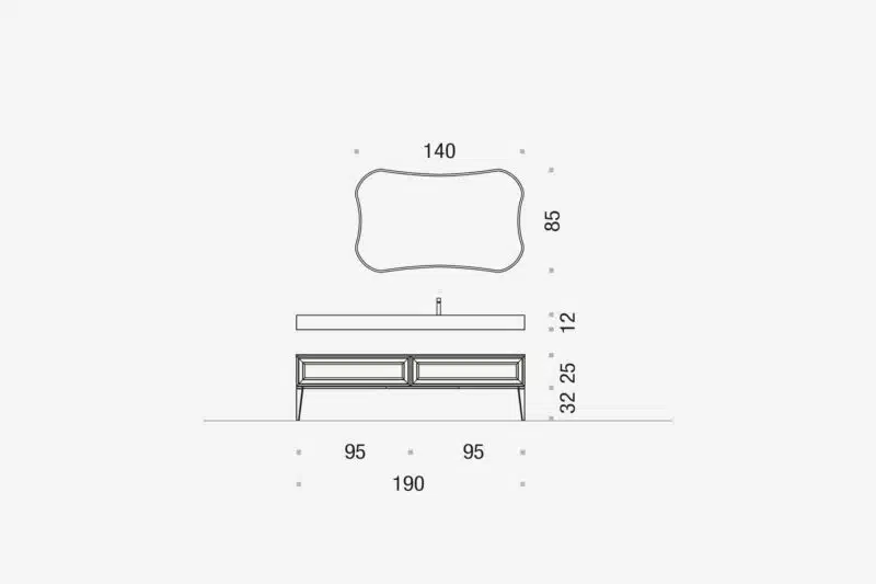 Mobile bagno Opera 01 ARCOM - design italiano, ambientazione bagno elegante con accessori, stile classico moderno.