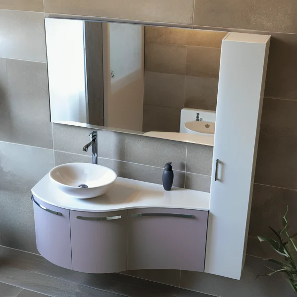Arcom Bagno Curvo L.145,5 cm Personalizzabile per Lavabo Appoggio