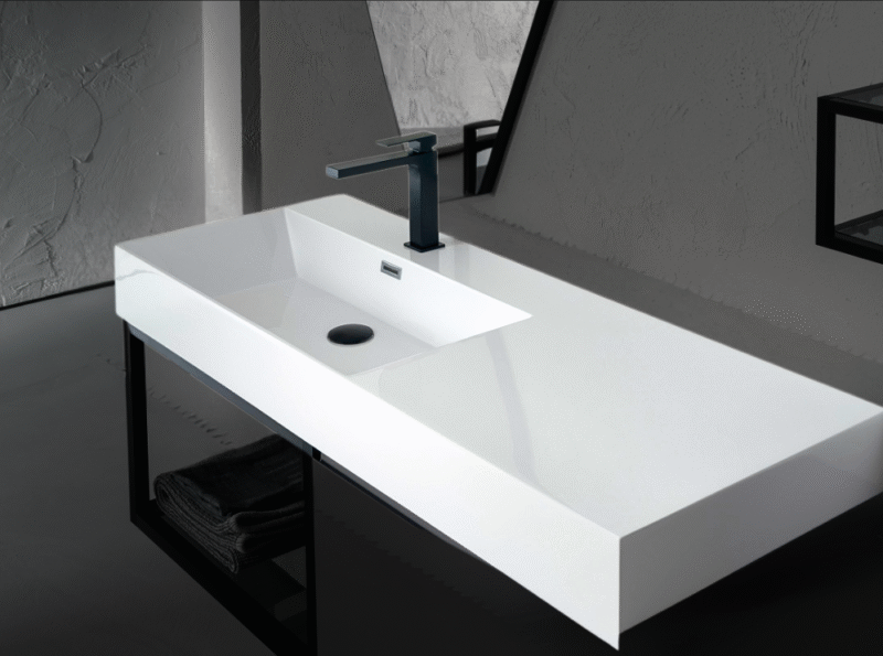 Compab Mobile con Piano Mensola Lavabo Integrato L.121 cm - immagine 2