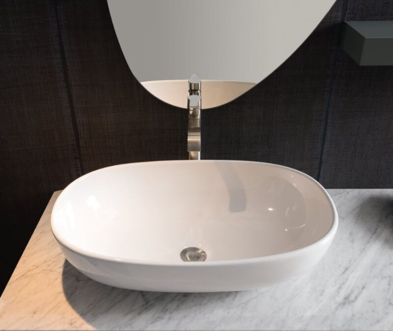 Arcom Bagno Curvo L.135,5 cm Personalizzabile per Lavabo Appoggio - immagine 2