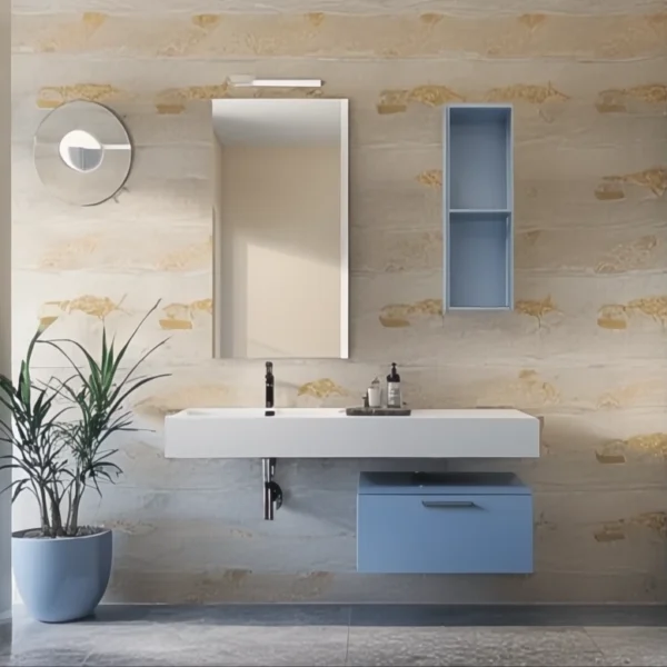 Compab Mobile con Piano Mensola Lavabo Integrato L.121 cm