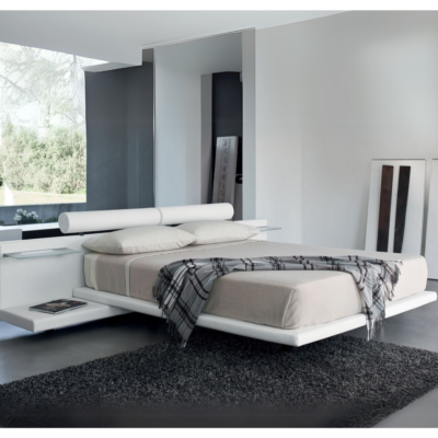 Jojoba - Letto matrimoniale moderno imbottito in tessuto o ecopelle