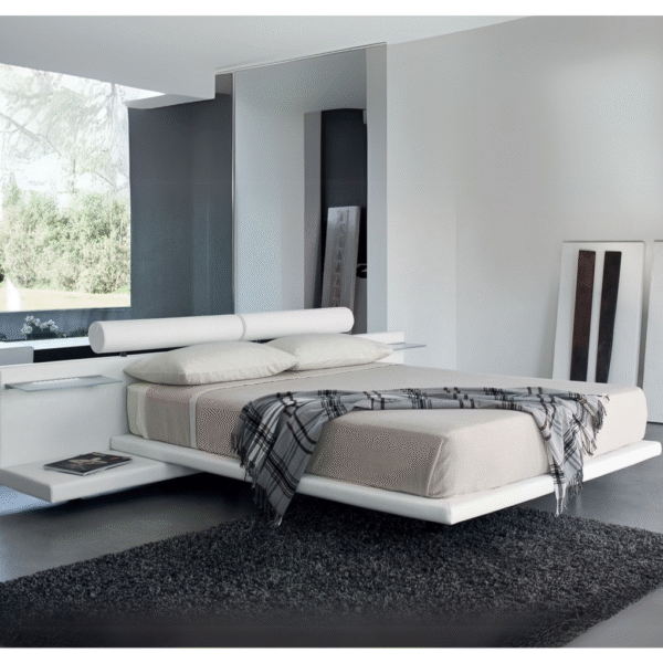 Jojoba - Letto matrimoniale moderno imbottito in tessuto o ecopelle