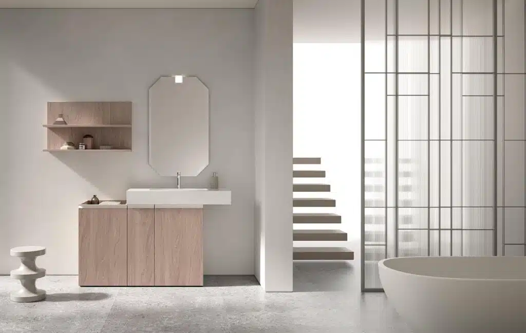 Mobile Bagno design COMPAB BK11 - erogatore e rubinetteria moderna, dettaglio stile