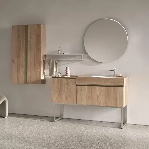 Mobile Bagno COMPAB BK13 moderno, design pulito, vista frontale. Arredo bagno personalizzabile.
