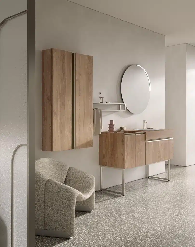 COMPAB BK13: mobile bagno sospeso con lavabo integrato, finitura opaca. Arredamento design.
