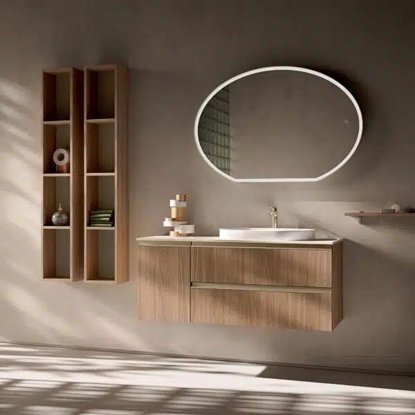 Mobile Bagno Compab IPE IP06 Cinnamon - vista frontale, design moderno sospeso