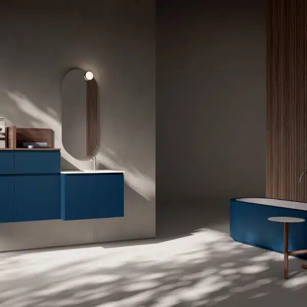 Mobile Bagno Compab IPE IP16 - vista frontale, design moderno con doppio lavabo e specchio retroilluminato