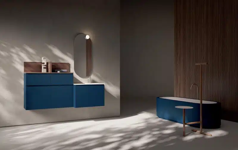 Mobile Bagno Compab IPE IP16 - vista frontale, design moderno con doppio lavabo e specchio retroilluminato