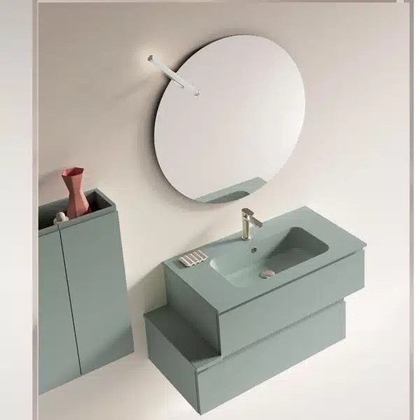Mobile Bagno COMPAB MM06 sospeso, design moderno compatto, frontale completo