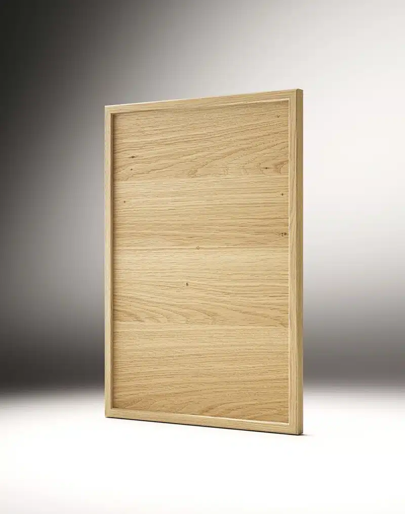 Pannello per mobile bagno moderno rovere naturale con venature a vista.