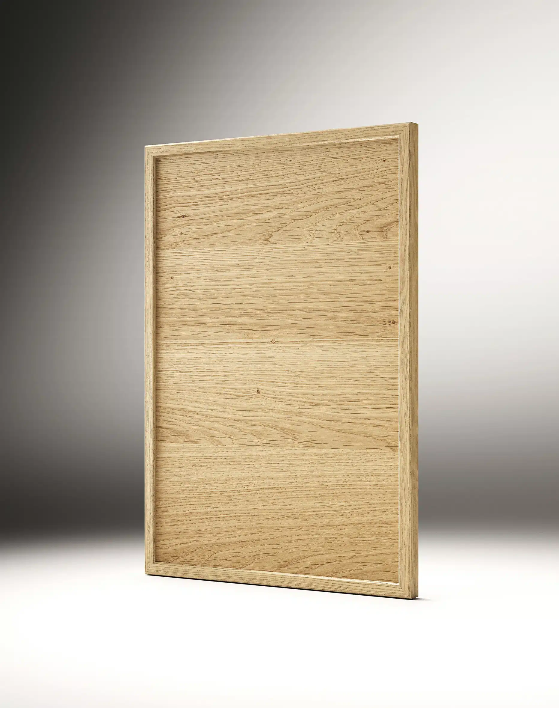 Pannello per mobile bagno moderno rovere naturale con venature a vista.