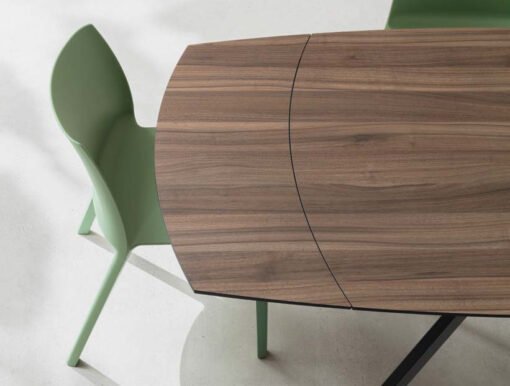 Tavolo Allungabile Girevole Leo La Primavera 120/180cm HPL Noce - immagine 3