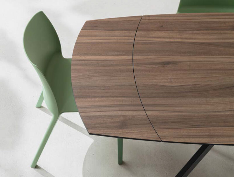 Tavolo Allungabile Girevole Leo La Primavera 120/180cm HPL Noce - immagine 3