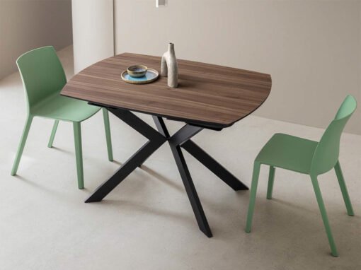 Tavolo Allungabile Girevole Leo La Primavera 120/180cm HPL Noce - immagine 2