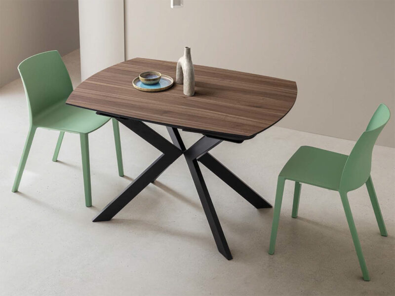 Tavolo Allungabile Girevole Leo La Primavera 120/180cm HPL Noce - immagine 2