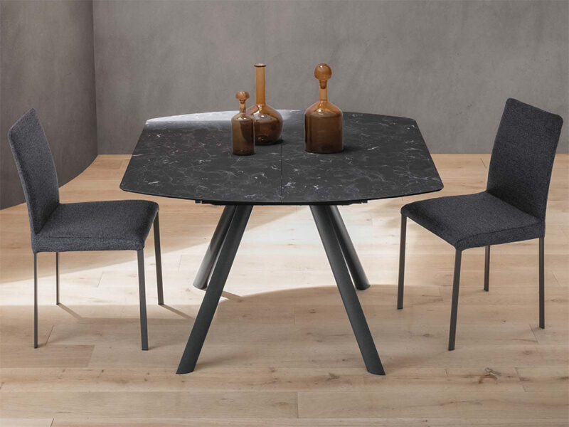 Tavolo Allungabile Nelson La Primavera 120/170 cm HPL Nero Impero - immagine 3