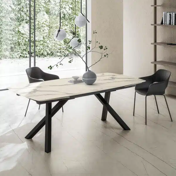 Tavolo Allungabile Xavi La Primavera HPL Bianco Statuario 200/280cm