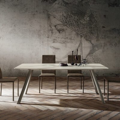 Tavolo Fisso Nicola La Primavera 200x100cm Laminam Bianco Statuario