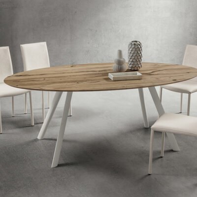 Tavolo Fisso Ovale Nicola La Primavera 209x116cm Rovere Antico