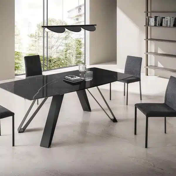 Tavolo Laminam Effetto Marmo Nero Noah - La Primavera Design