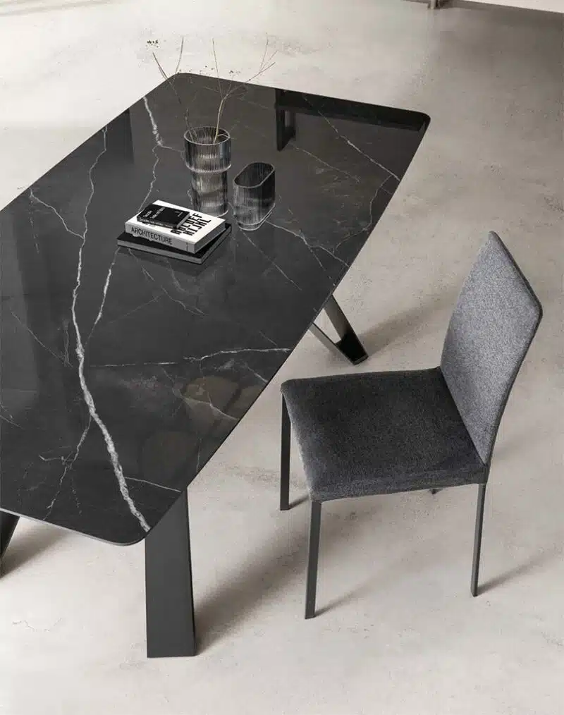 Tavolo Laminam Effetto Marmo Nero Noah - La Primavera Design - foto 2