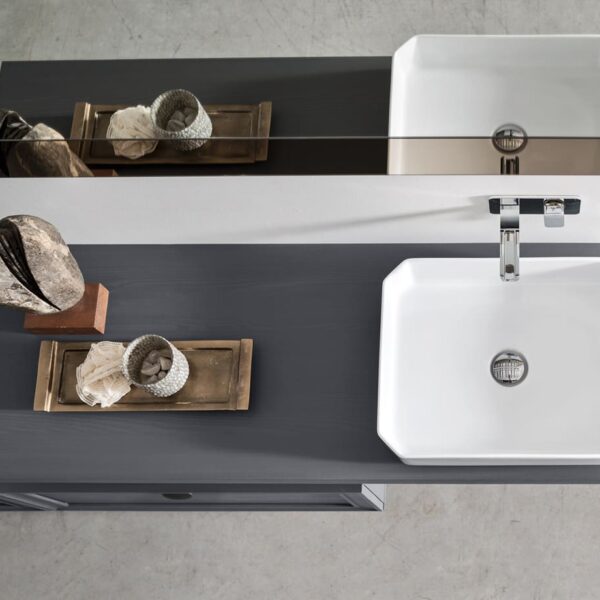 Mobile Bagno Sospeso Arcom Opera 06 - eleganza italiana, vista frontale, design minimalista, arredo bagno moderno