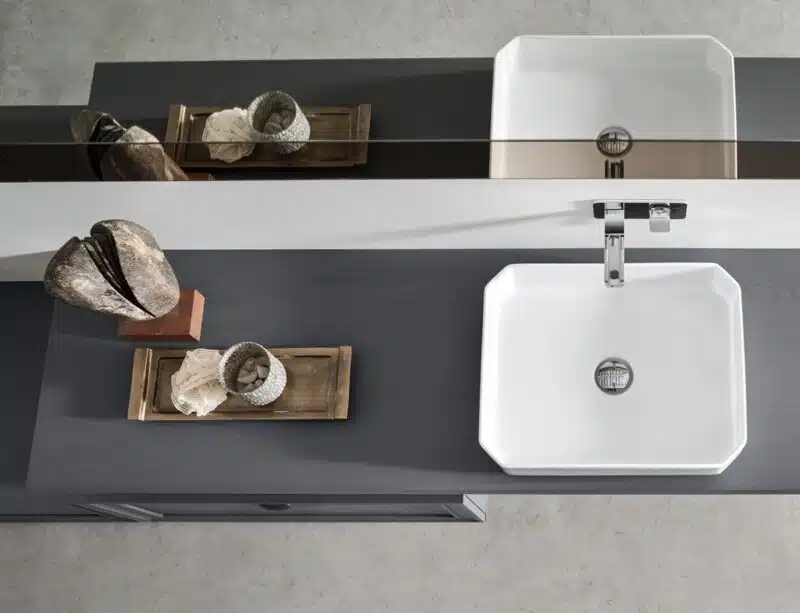 Mobile Bagno Sospeso Arcom Opera 06 - eleganza italiana, vista frontale, design minimalista, arredo bagno moderno