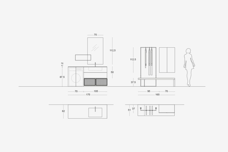 Arredo Lavanderia con Panca Multifunzione I-WASH 03 | ARCOM - immagine 7