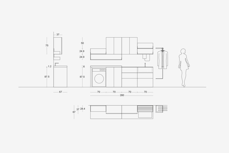 Arredo Lavanderia con Stendibiancheria I-WASH 04 | ARCOM - immagine 6