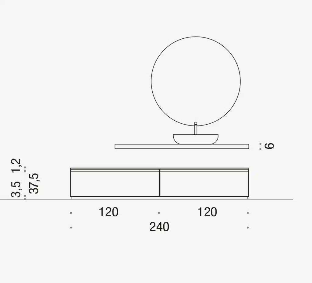 Ambientazione bagno con Mobile Arcom Shape 06 INTERNO77 - design nordico, lavabo integrato.