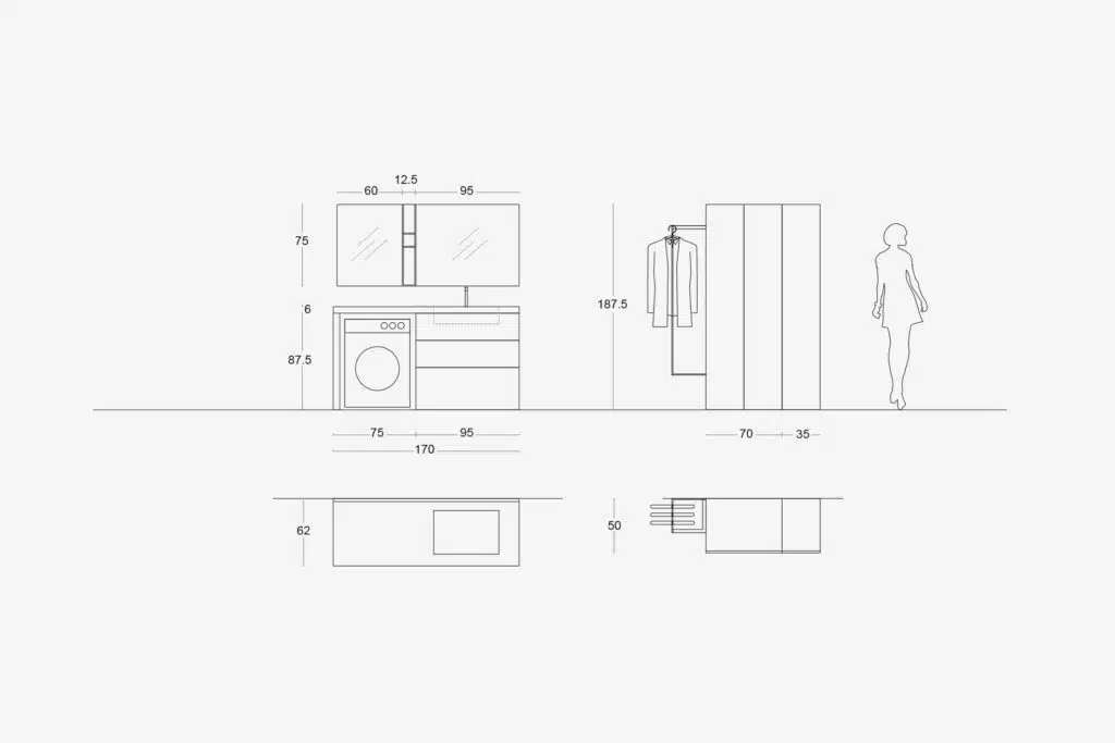 Arredo Lavanderia Piccoli Spazi ARCOM I-WASH 07 - Design Moderno - foto 5