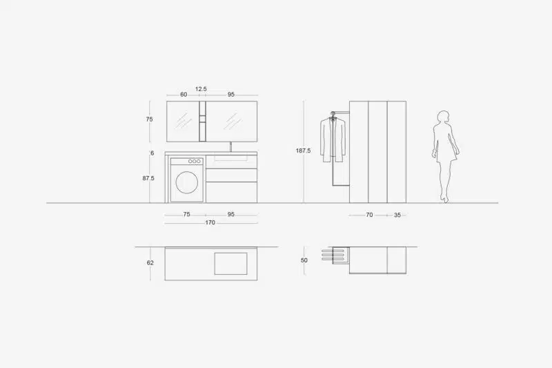 Arredo Lavanderia Piccoli Spazi ARCOM I-WASH 07 - Design Moderno - foto 5