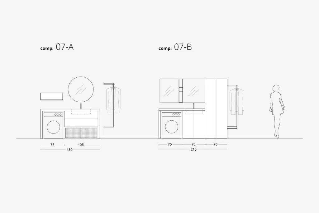 Arredo Lavanderia Piccoli Spazi ARCOM I-WASH 07 - Design Moderno - foto 6