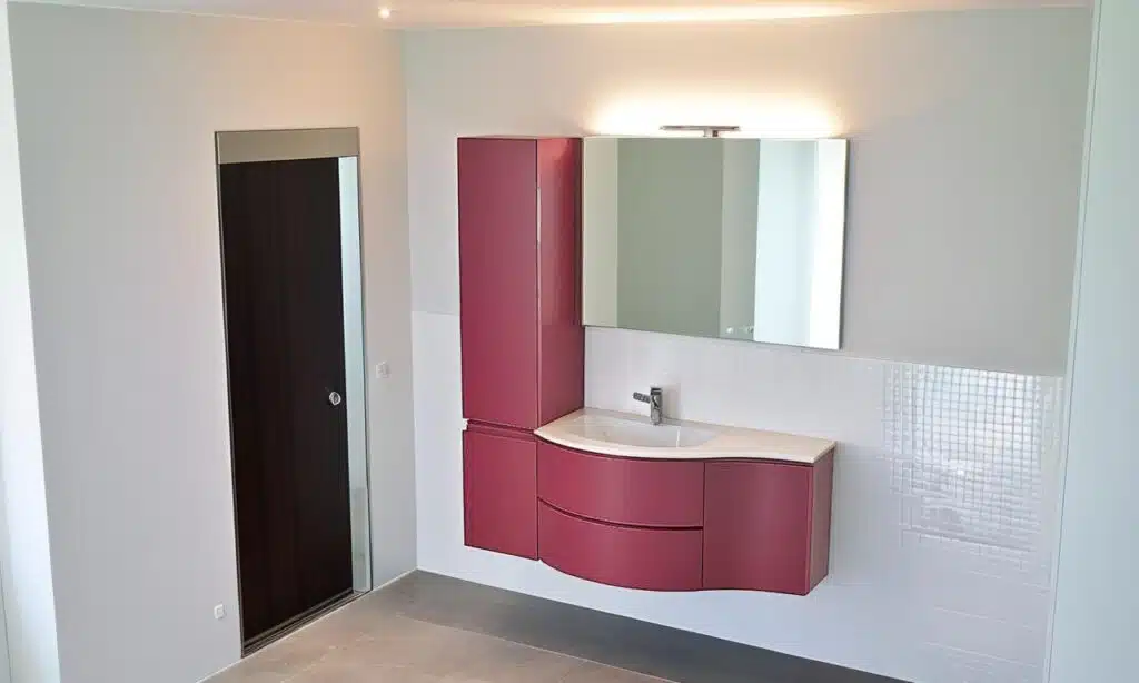Mobile bagno curvo di design Soul W707 di Arcom in finitura Laccato Opaco.