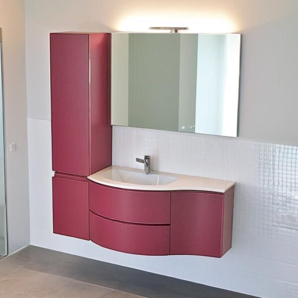 Mobile bagno curvo di design Soul W707 di Arcom in finitura Laccato Opaco.