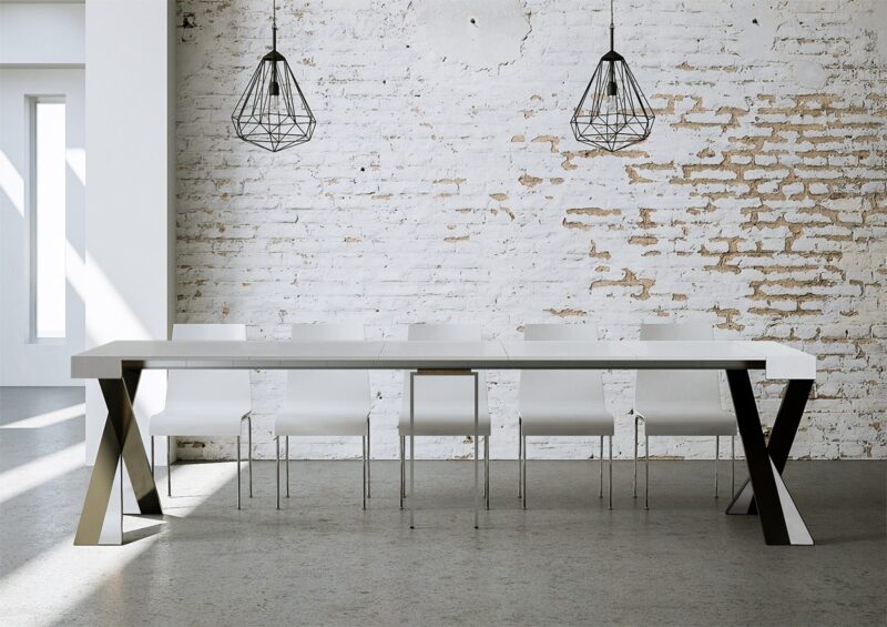 Consolle allungabile 90x40/300 cm Diago bianco frassino - immagine 5