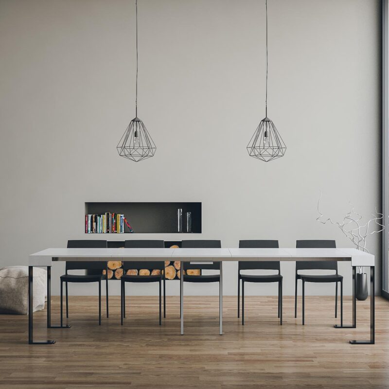 Consolle allungabile 90x40/300 cm Tecno bianco frassino - immagine 4