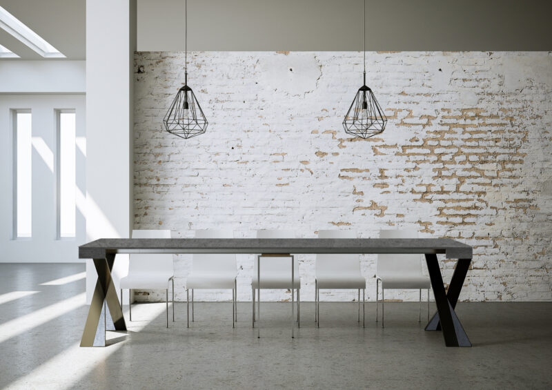 Consolle allungabile 90x40/300 cm Diago cemento - immagine 4