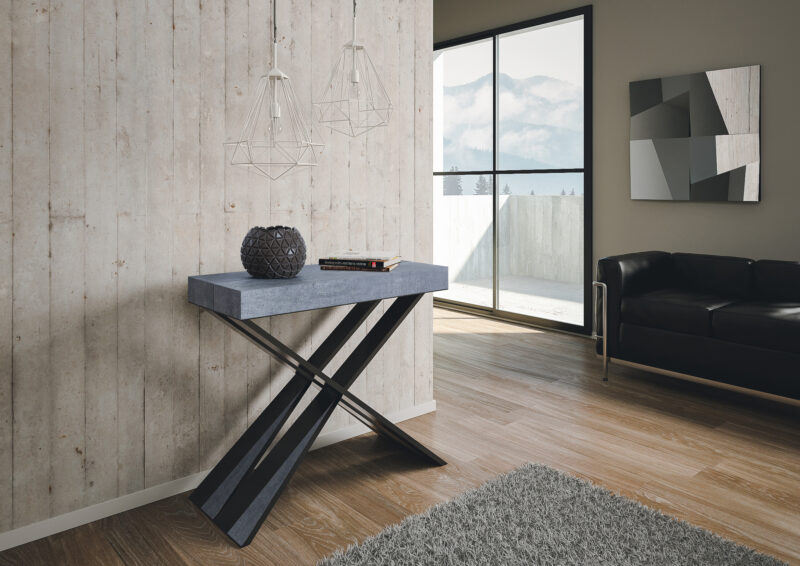 Consolle allungabile 90x40/300 cm Diago cemento - immagine 2