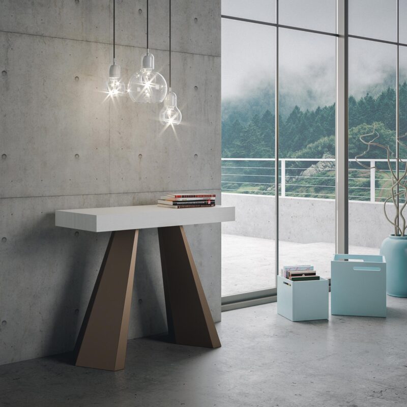 Consolle allungabile 90x40/300 cm Diamante bianco frassino - immagine 2