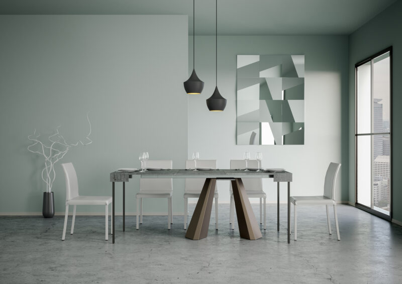 Consolle allungabile 90x40/300 cm Diamante cemento - immagine 3