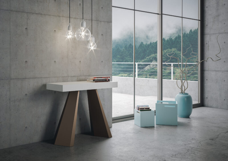 Consolle allungabile 90x40/300 cm Diamante Premium bianco frassino - immagine 2