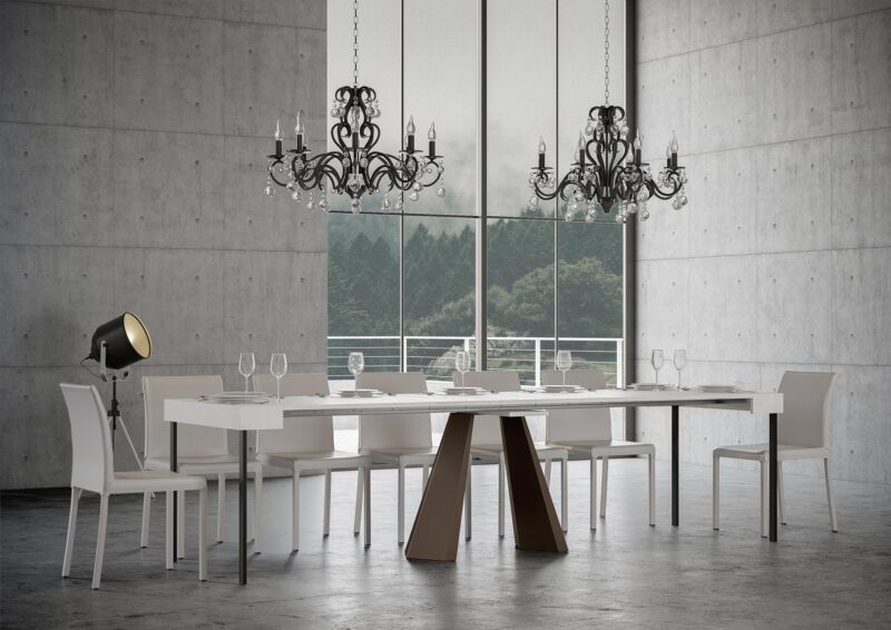 Consolle allungabile 90x40/300 cm Diamante bianco frassino - immagine 3