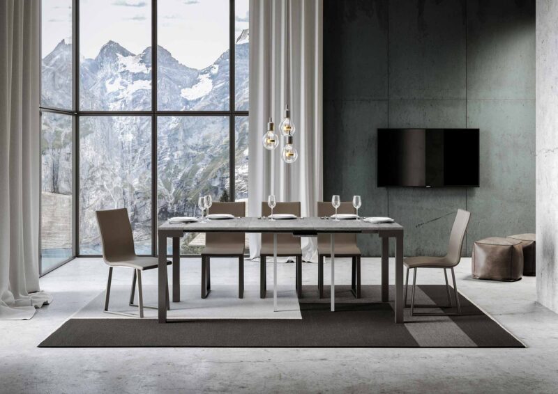 Consolle allungabile 90x40/196 cm Everyday Small Evolution cemento - immagine 3