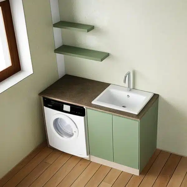 Mobile Lavanderia Compab LAB62 - Coprilavatrice e Lavatoio Design