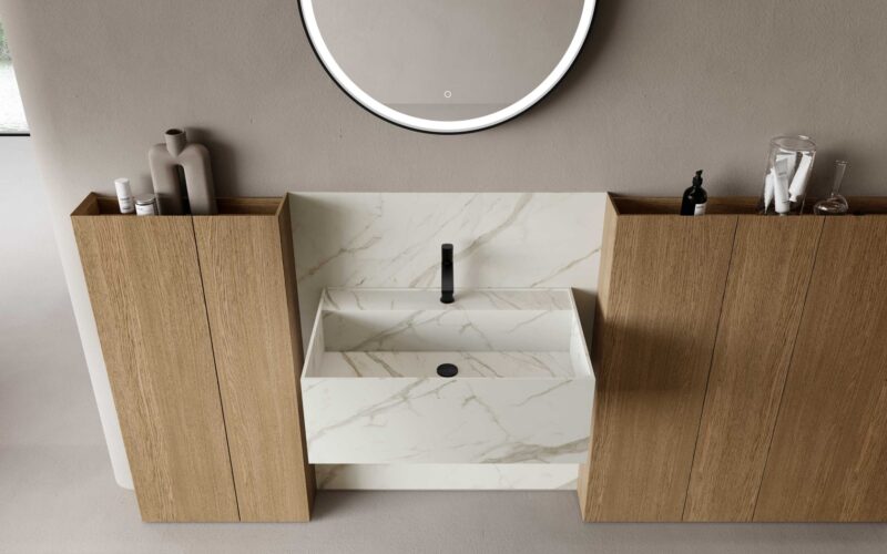 Mobile Bagno con Lavabo Monolite | M3 Wally | Baxar Azzurra - immagine 3