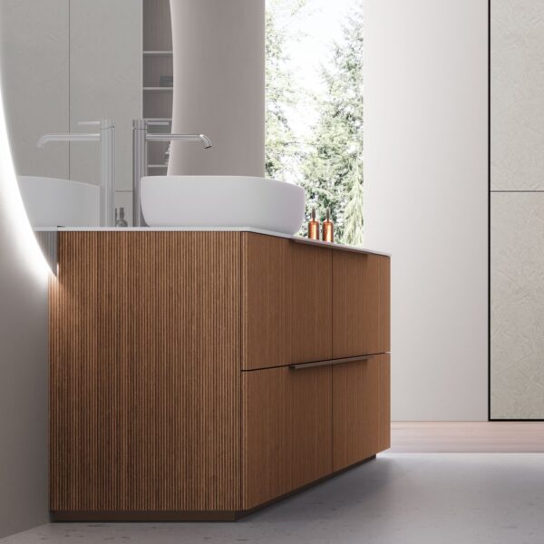 Mobile Bagno Rigatino Design Baxar M1 Line - vista frontale lusso italiano